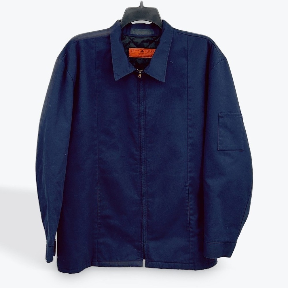 Red Kap Mens XXL Navy Blue Workwear Jacket Quilted Lined Full Zip